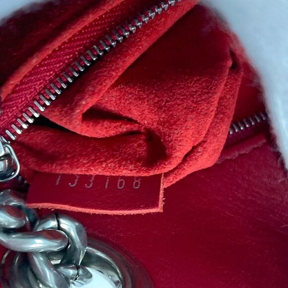 LOUIS VUITTON M51497 New Wave Chain tote Double Chain Shoulder Bag Leather Red - Picture 14 of 16